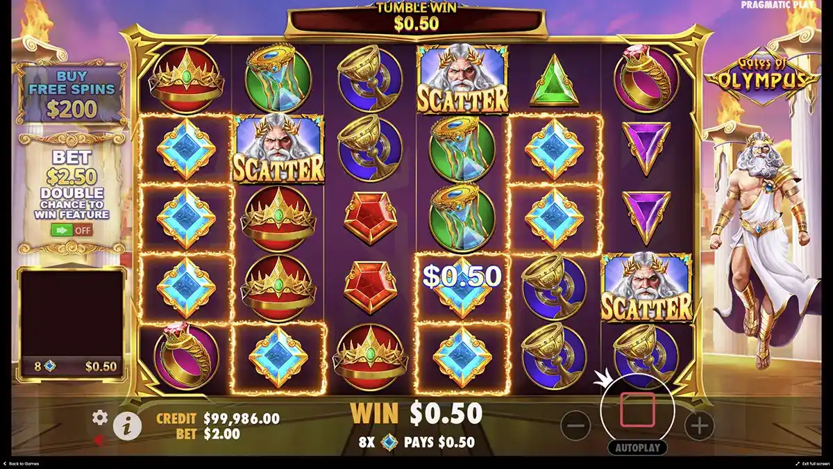 Як почати грати в слот Gates of Olympus